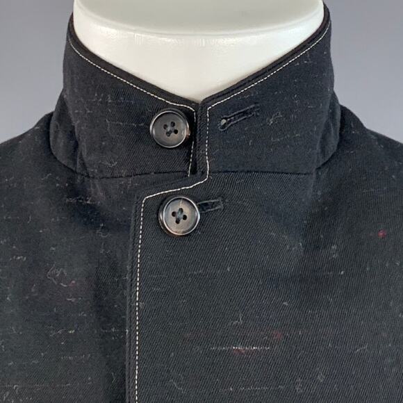 YOHJI YAMAMOTO Size S Black Grey Wool Blend Contrast Stitch Jacket - Picture 2 of 8